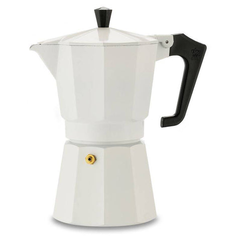 Pezzetti ItalExpress Stovetop Coffee Moka Pot - 6 Cup White