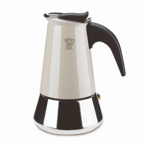 Pezzetti SteelExpress Stovetop Coffee Moka Pot - 6 Cup Dove Grey