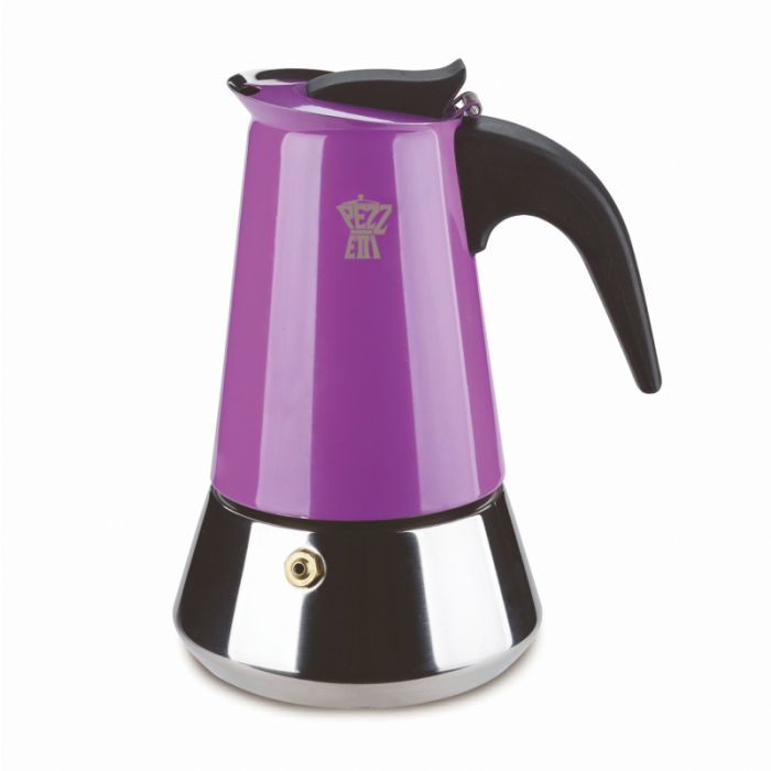 Pezzetti SteelExpress Stovetop Coffee Moka Pot - 6 Cup Lilac Purple